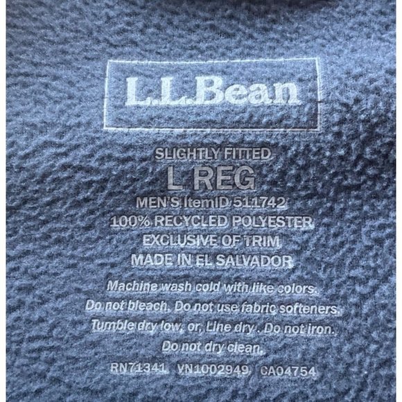 LL bean slightly fitted mens size Large Regular fleece zip up jacket - Picture 5 of 7